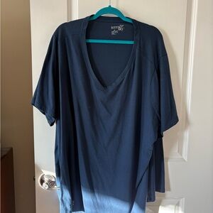 Terra & Sky Navy V-Neck Tee - Short Sleeve